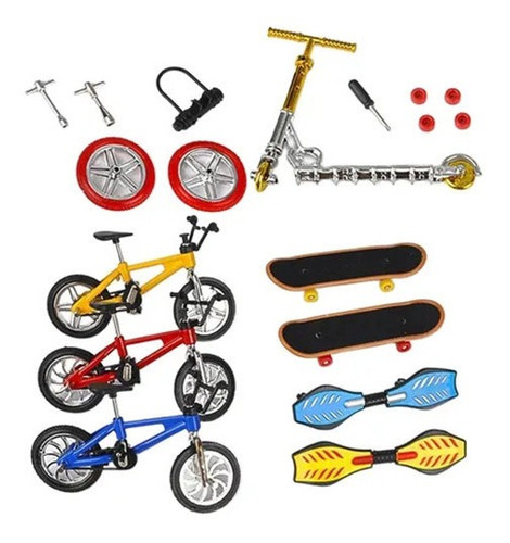 Juego De 8 Piezas Mini Finger Bmx Bike Set Model Toys
