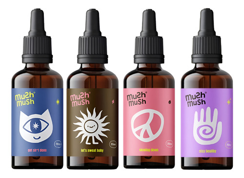 Kit 4 Mushdrops Juba De Leão + Cordyceps + Reishi + Chaga