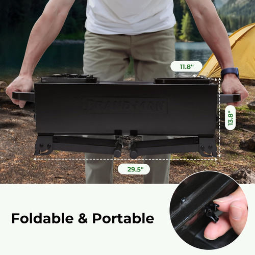 Brand-man 2 In 1 Barbecue Grill With Rotisserie Grill Kit Negro