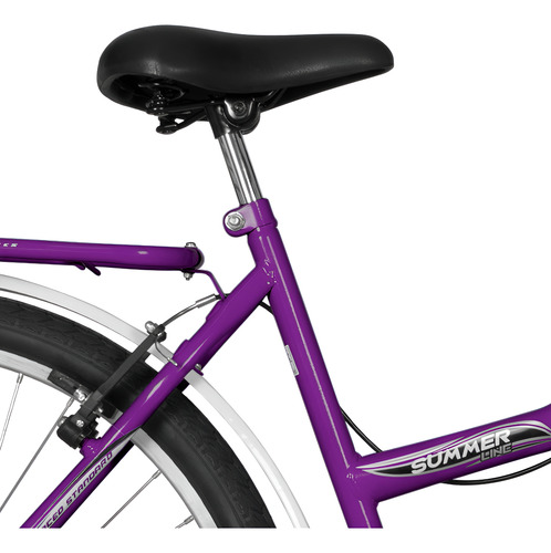 Bicicleta Aro 26 Com Cesto Summer Bicolor Com 6 Marchas + Nf