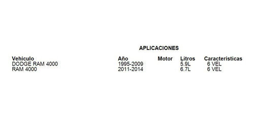 Collarín Ram 4000 2012 6.7l Luk 6 Vel