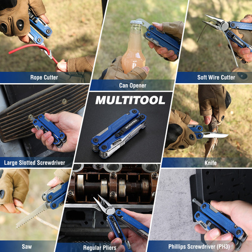 Alicates Multiherramientas Workpro 18 En 1 Con Funda Azul
