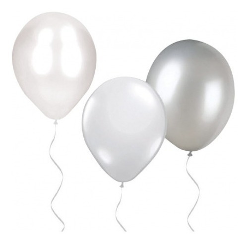 Imagen 9 de 10 de Globo De Latex Metalizados Satinados R5 12 Piezas Decoracion