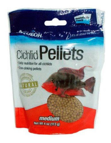 Alimento Para Peces Ciclidos Pellets Medium 113 Gr. 5 Piezas