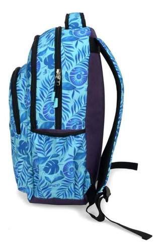 Mochila Fico para cuaderno estampada en azul con funda