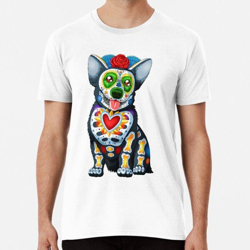 Remera  Perro Sugar Skull Dia Los Muertos Perro Day Dead ALG