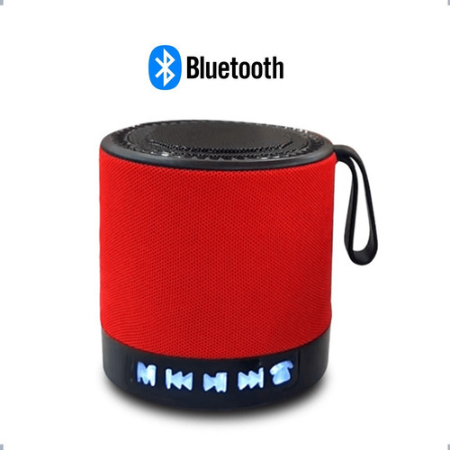 Caixa De Som Vermelha Bluetooth Portátil Recarregável 5h Uso Cor Vermelho