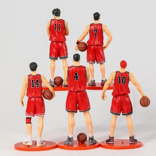 Muñecos Figura Slam Dunk Set X5 Anime Shohoku Rojo Gashapone