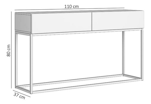 Aparador Eros Buffet Cantinho Do Café Ideal Para Frigobar Hall De Entrada Escritório Cor Off White Pés Cobre