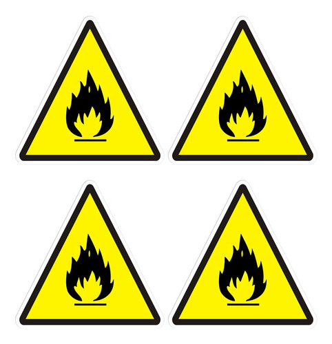 Letrero Advertencia Seguridad Simbolo Inflamable Adhesivo X