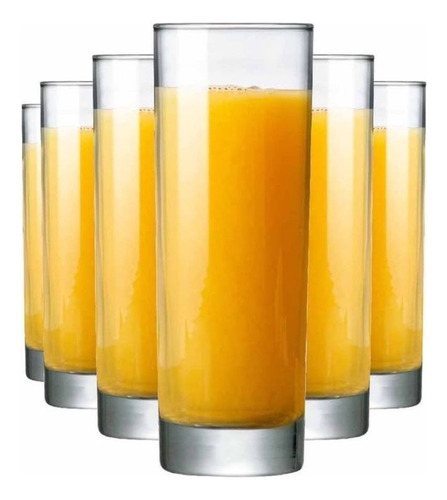 06 Copos Atol 300ml - Tubo Long Drink