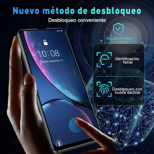 Teléfono Celular Negro Y10 Dual Sim 256 Gb + 12 Gb Ram 6.8 Pulgadas Android 14 Full Hd 4g Carga Rápida 6500 Mah With Facial And Huella Con Gps Bluetoo
