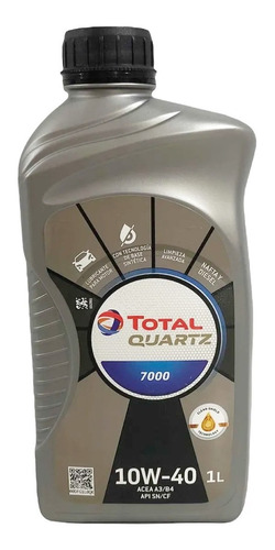 Imagen 1 de 5 de Aceite Motor Total Quartz 7000 10w40 1 Litro Nafta Y Diesel