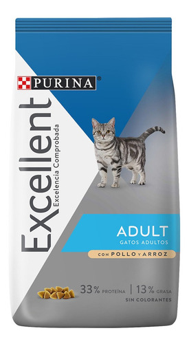 Excellent Gato Adulto Con Pollo Y Arroz X 7.5 Kg