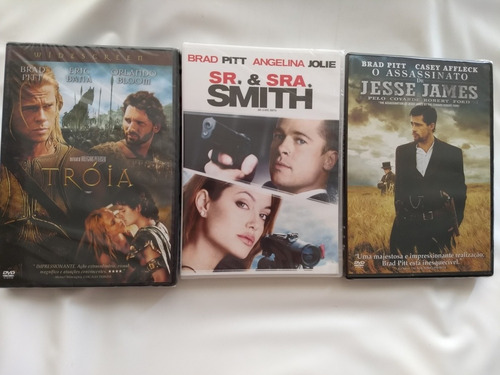 Dvd Tróia +sr. Sra Smith+o Assassinato De Jesse James Pelo C