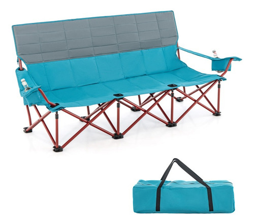 Silla De Camping Plegable Para 3 Personas Azul Marino