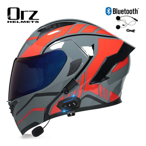 Casco De Motocicleta Con Bluetooth Integrado Con Protección