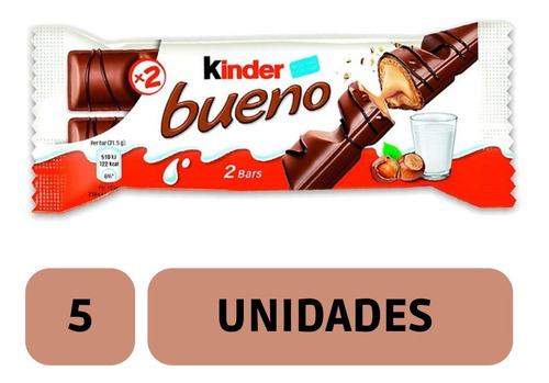 Kinder Bueno X 5 Blister De Dos Unidades Cada Uno