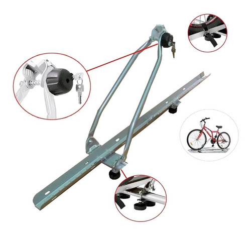Imagen 3 de 3 de Portabicicleta De Techo Conector Regulable Llave Qkl Envio