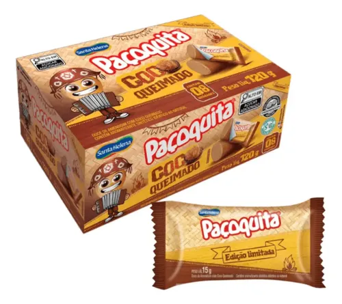 1 Caixa Paçoquita Coco Queimado 120g - Doces Festa Junina