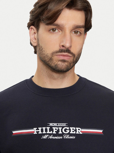 Polerón Stripe Logo Azul Tommy Hilfiger