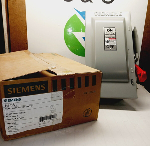 New Siemens Hf361 30 Amp Fusible Heavy Duty Safety Switch 