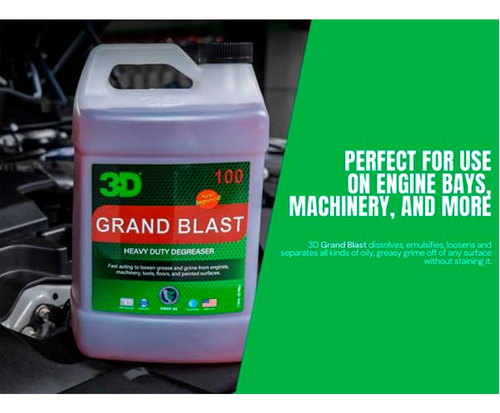 Imagen 5 de 9 de 3d Grand Blast Desengrasante Profesional Para Motores 1gal.