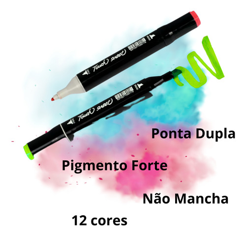 Marcadores Canetinhas Touch Avulsos Sortidos Ponta Dupla Un