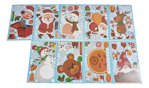 9 Hojas De Pegatinas De Ventana De Navidad Calcomanías De