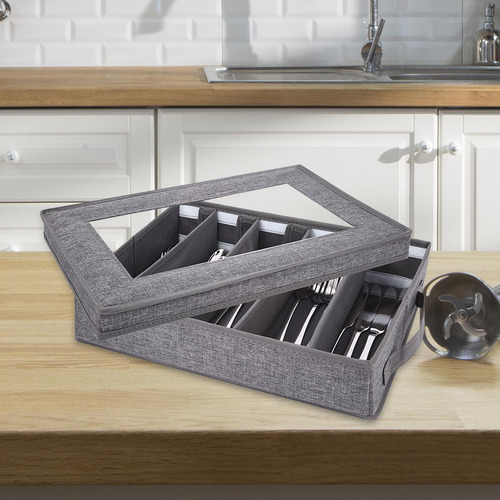 Caja De Almacenamiento De Cubiertos De 5 Compartimentos Con
