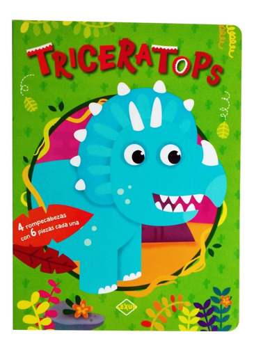Super Libro Rompecabezas Dinosaurio Triceratops Para Niños 
