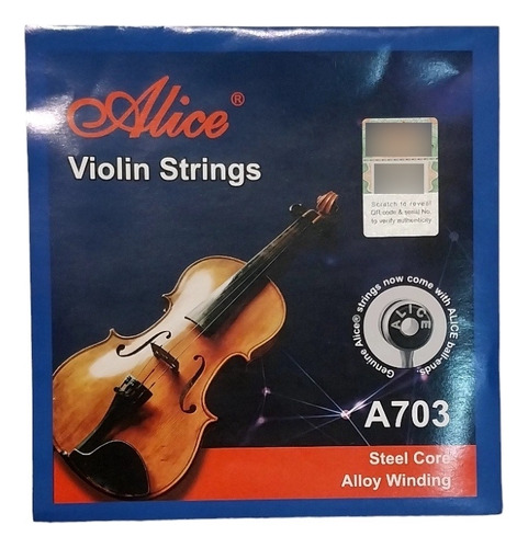 Encordado Violin 4/4 Alice Strings A-703  