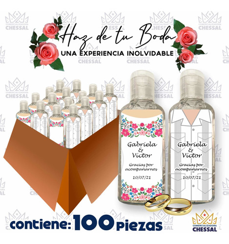 100 Pzs Souvenirs Boda Estilo Yucateco Personalizado