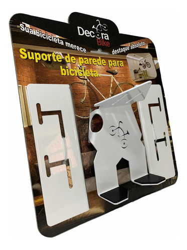 Imagem 1 de 8 de Suporte De Parede Bicicleta Decora Bike Horizontal Pendurar Cor Branco