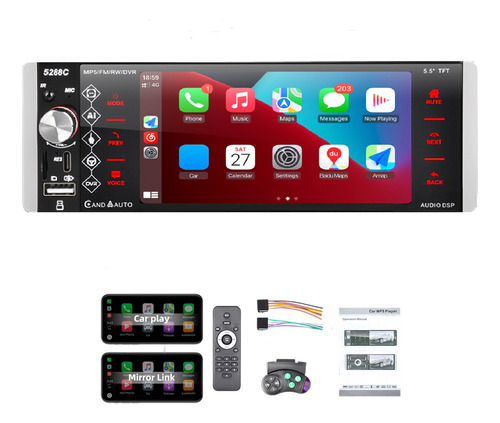 5.5 Inch Coche Radio Apoya Carplay Y Mirror Link 