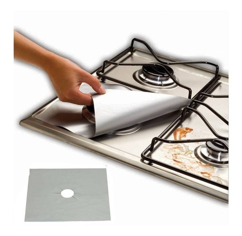 Pack 24 Lamina De Aluminio Fogon Protector Cocina Estufa Gas