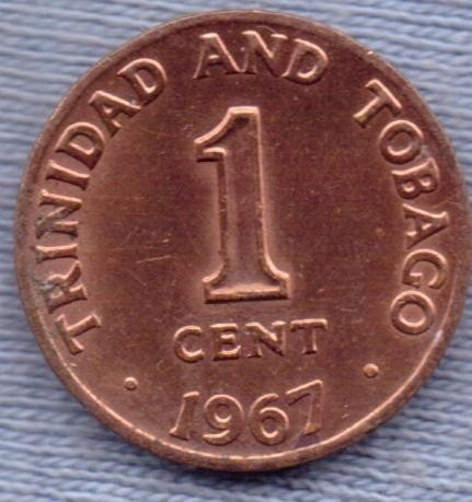 Trinidad Y Tobago 1 Cent 1967 * Escudo *