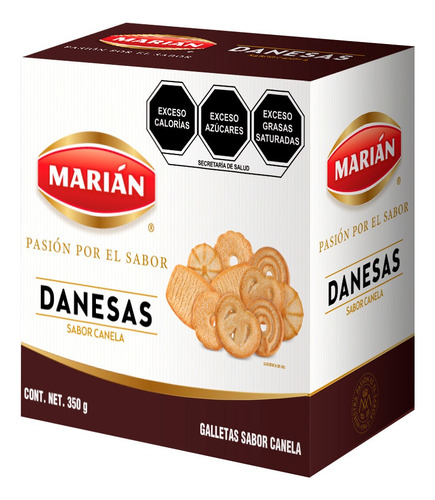 2 Pzs Marian Galletas Sabor Canela Danesas 350gr