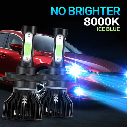A Juego De Luces Led H4 9003, Color Azul Hielo, 24 000
