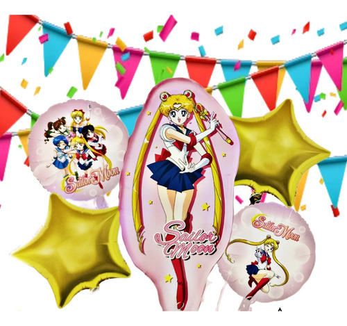 Sailor Moon Bouquet Fiesta Cumpleaños Decoración 5 Piezas 