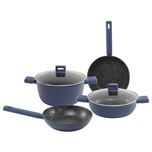 Batería De Cocina Crown Baccara Bluesmall 6 Piezas 