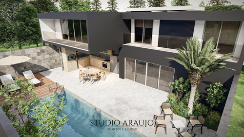 Casa Projetada Em 3d Com Plantas Baixa E Render