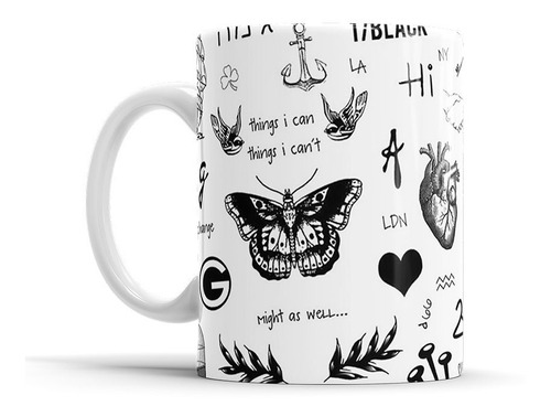 Taza Cerámica Harry Styles Tatuajes