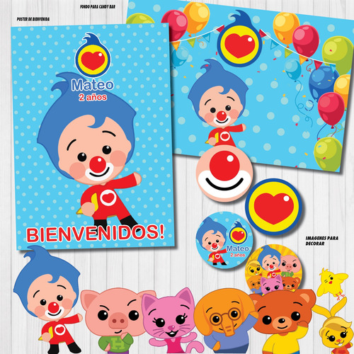 Kit Imprimible Personalizado Payaso Plim Plim Cumple Candy