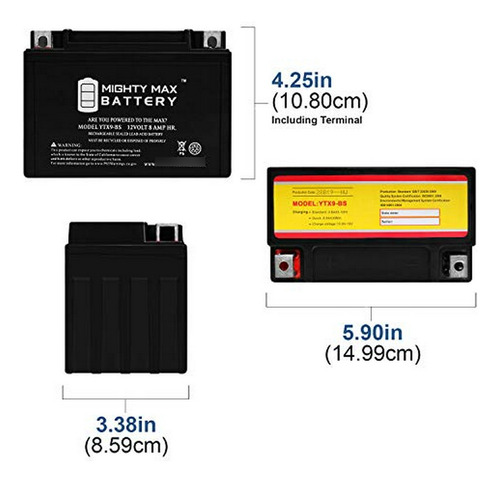 Batería Ytx9-bs Mighty Max Para Yamaha Xj6 600 Diversion 00-