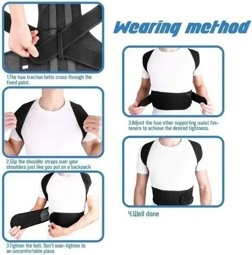 Imagen 6 de 6 de Corrector De Postura Lumbar Faja Ortopédica Trabajo Espalda