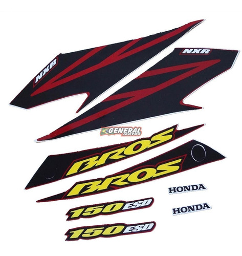 Kit Adesivo Jogo Faixa Moto Honda Bros 150 2007 Esd Vermelha