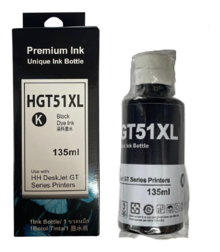 Tinta Negra Compatible Hp Gt51 Xl /gt52 Xl, Alto Rendimiento