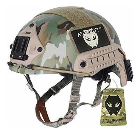 Casco Táctico Rápido Tipo Atairsoft Mh Con Rieles Laterale