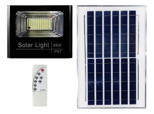 Reflector Solar Led 65w Con Panel Solar Remoto Fotocelula